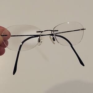 CHARMANT CH8600E BL Titanium Womens Rimless Eyeglasses 99-19-140